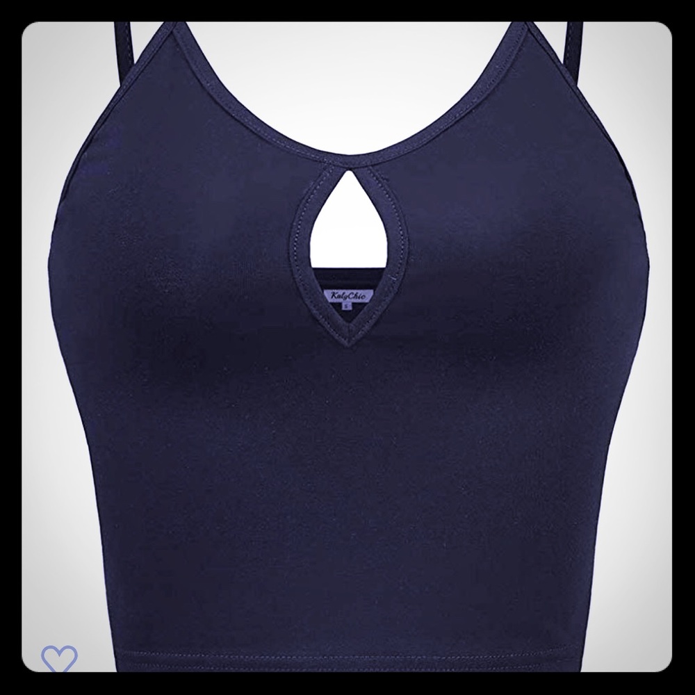 V neck cutout keyhole crop top cami